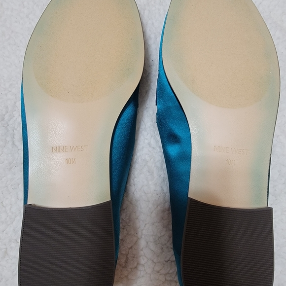 Nine West Greenish-Blue Satin Flats Size US 10 - Picture 5 of 5